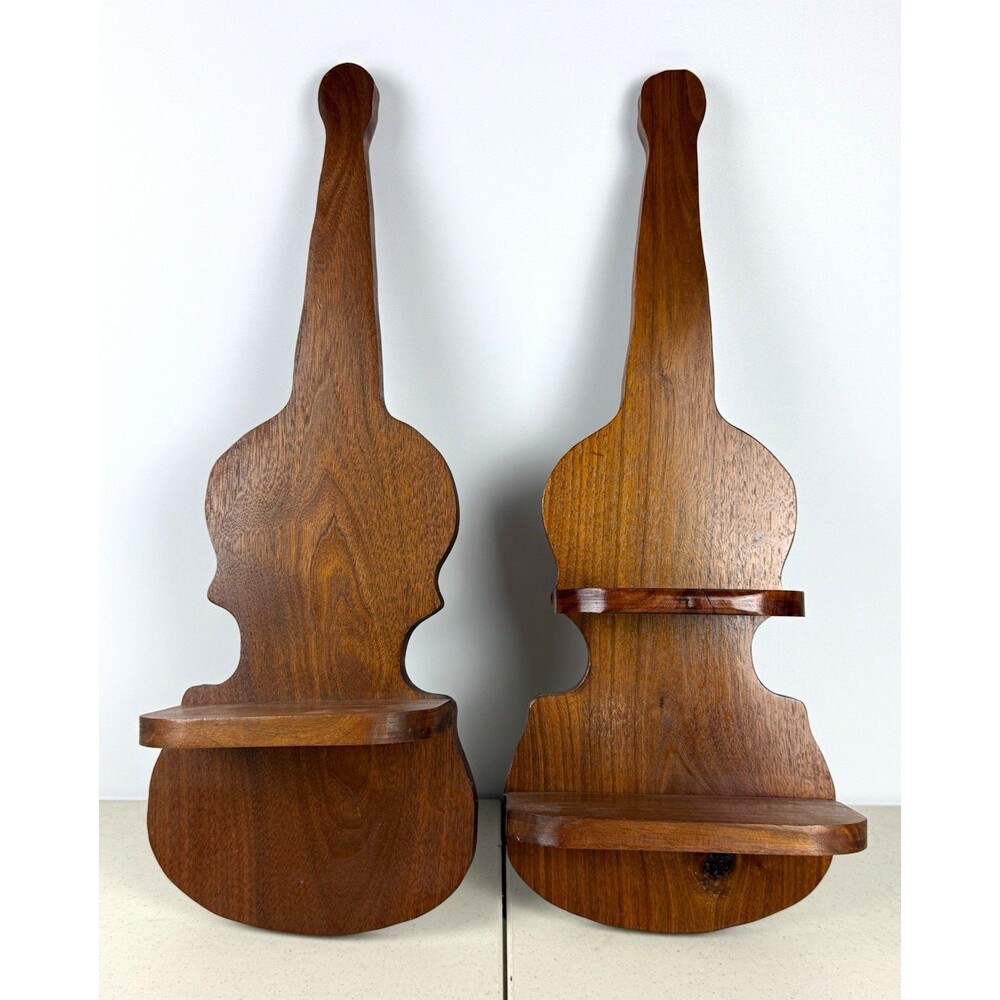 Pair of violin shaped knick knack shelves